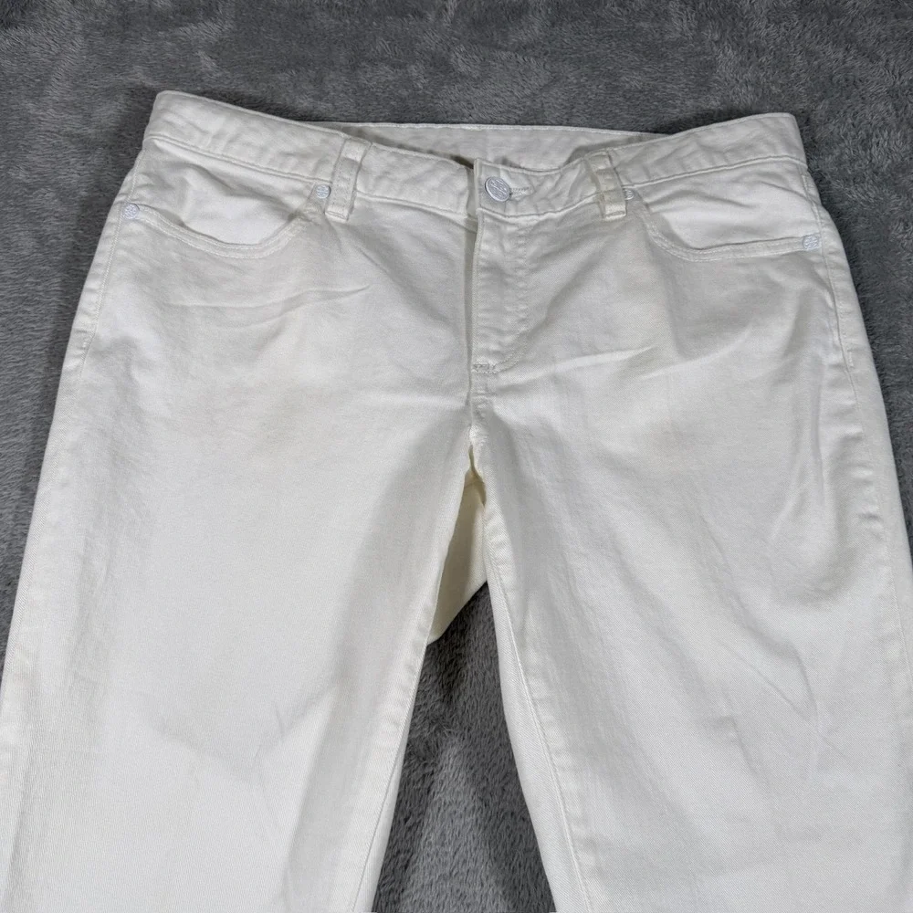 Tory Burch Jeans Womens 32 White Cropped Skinny Low Rise Denim‎ Pants